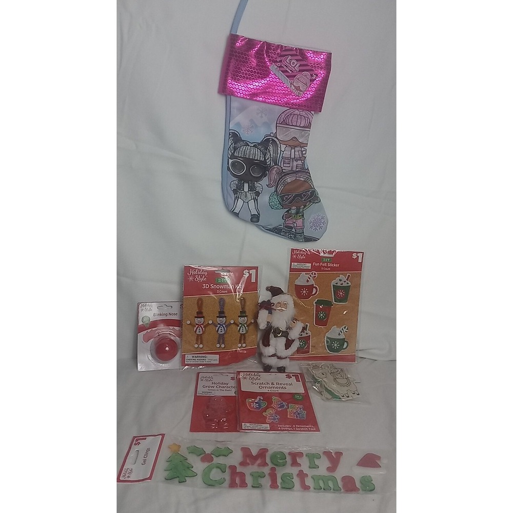 LOL Suprise Dolls Stocking & Stocking Stuffers Christmas Crafts& Santa Ornament - Picture 5 of 13